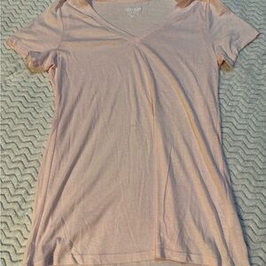 Old Navy Light Pink Short Sleeve V-Neck Tee